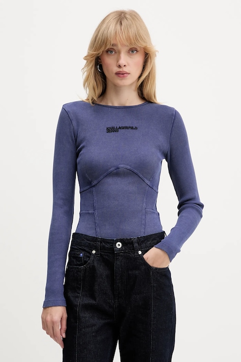 Karl Lagerfeld Jeans body kolor fioletowy A4W17013