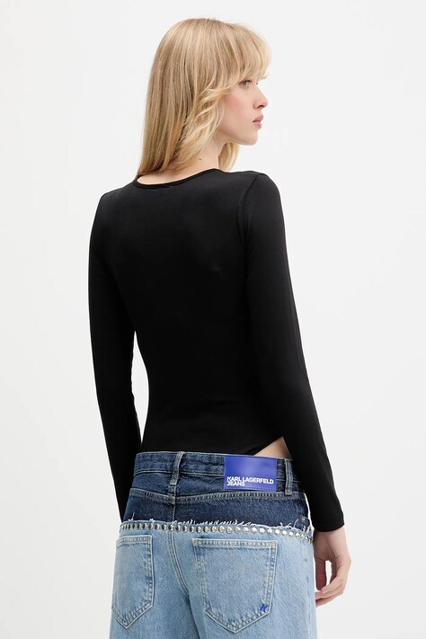 Боді Karl Lagerfeld Jeans — AW25-BUD08B, чорний — фото 3
