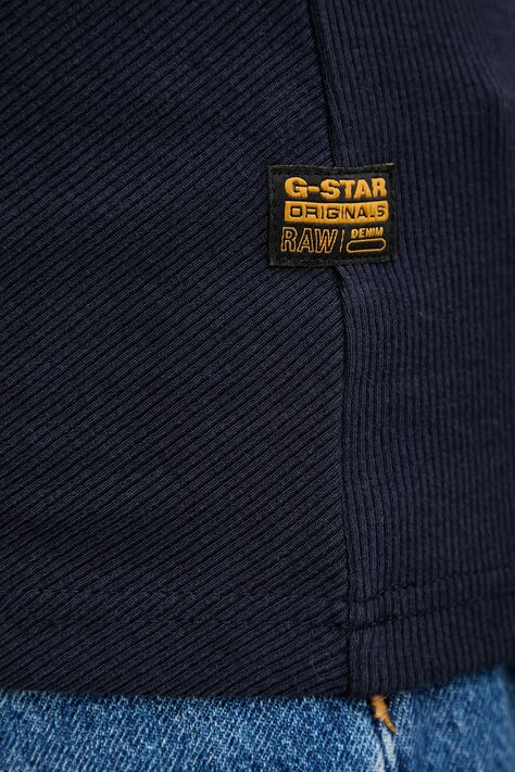 Лонгслів G-Star 0 A line slim rib mock — AW25-BUD08J, темно-синій — фото 5