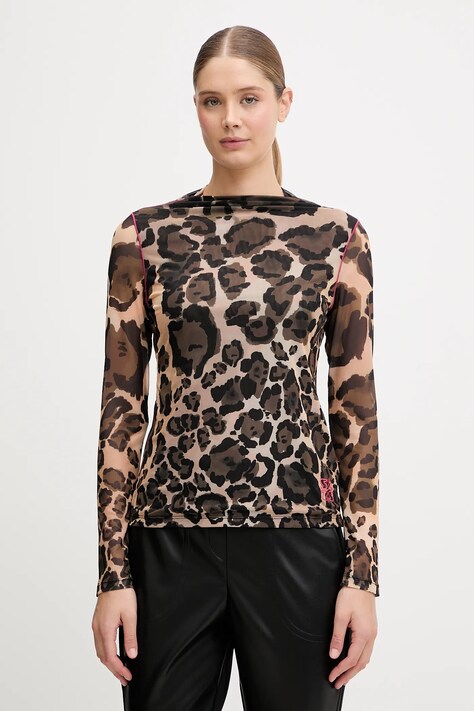 Sportalm longsleeve Tamarin kolor brązowy z półgolfem 250246