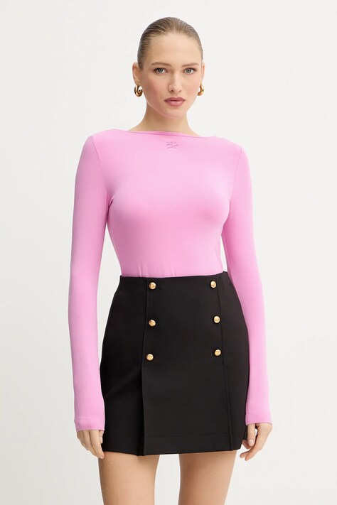 Karl Lagerfeld camicia a maniche lunghe colore rosa A4W17045