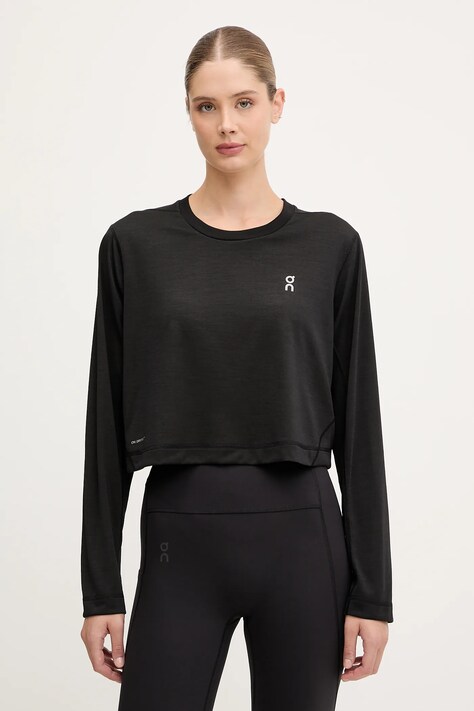 ON running longsleeve treningowy kolor czarny 1WF12520553