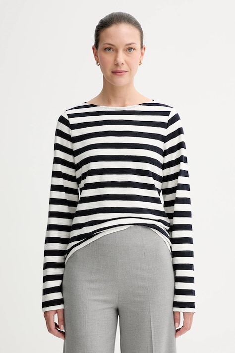 Памучна блуза с дълги ръкави Marc O'Polo в бяло 508301452145