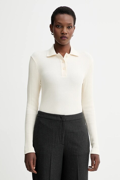 Marc O'Polo longsleeve bawełniany kolor beżowy 509205655001