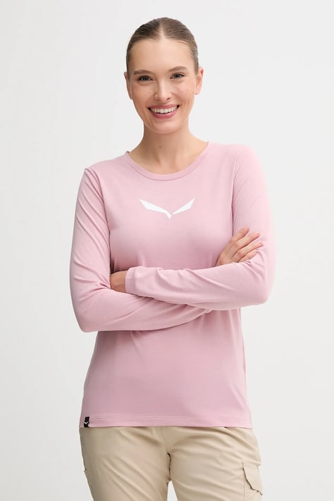 Salewa longsleeve sport Eagle Solidlogo Dry culoarea roz, 00.0000029130