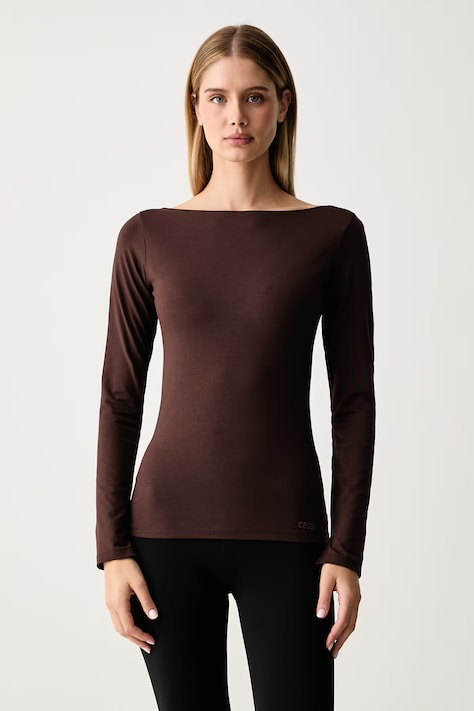 Casall Longsleeve do jogi damski Sublime brązowy 25216