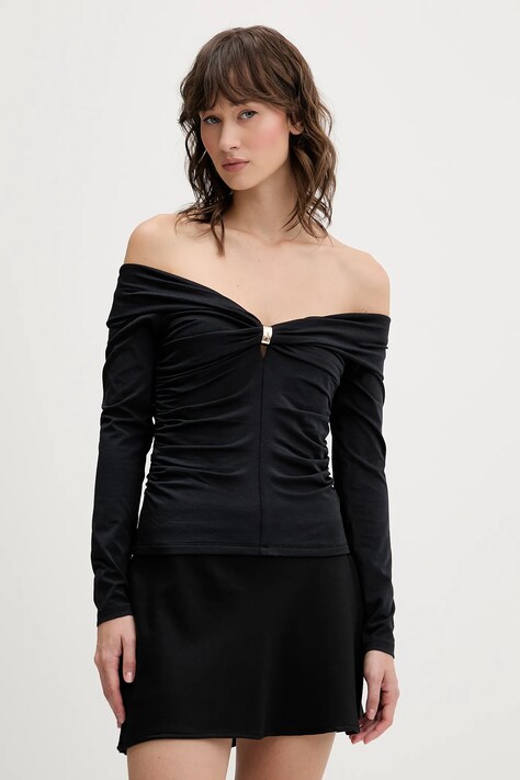 Abercrombie & Fitch bluzka damska kolor czarny gładka KI139-5664-900