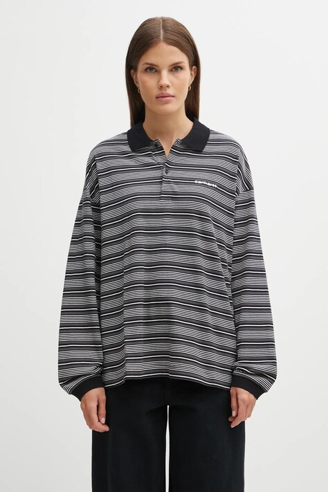 Carhartt WIP longsleeve bawełniany W' L/S Largo Polo T-Shirt kolor szary I035530.37FXX