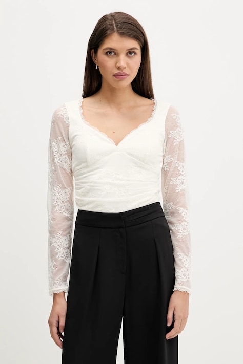 Bluza Abercrombie & Fitch za žene, boja: bež, s uzorkom, KI139-5872-178