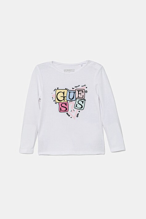 Guess longsleeve niemowlęcy kolor biały A5YI00 K6YW4