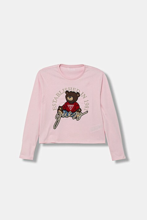 Guess longsleeve dziecięcy kolor różowy J4BI10 I3Z14