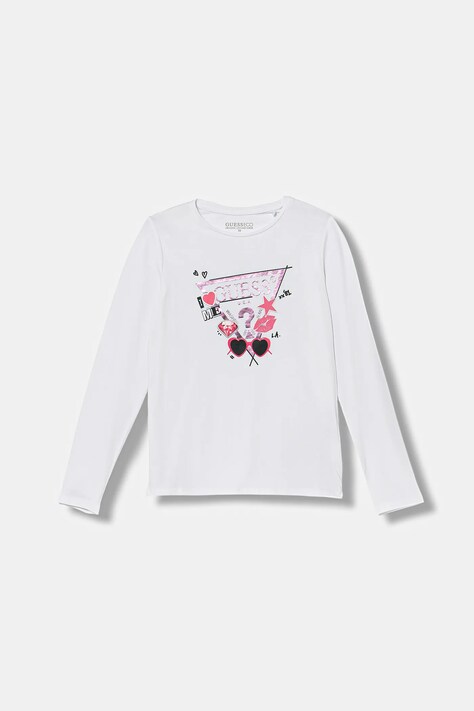 Guess longsleeve dziecięcy kolor biały J5YI01 K6YW4