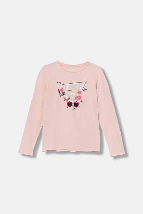 Guess longsleeve dziecięcy kolor różowy J5YI01 K6YW4