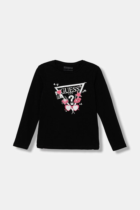 Guess longsleeve dziecięcy kolor czarny J5YI01 K6YW4