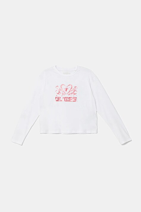 Παιδικό μακρυμάνικο Guess χρώμα: άσπρο, J5YI03 K6YW4