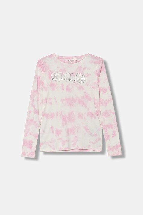 Guess longsleeve bawełniany dziecięcy kolor różowy J5YI16 K8HM4