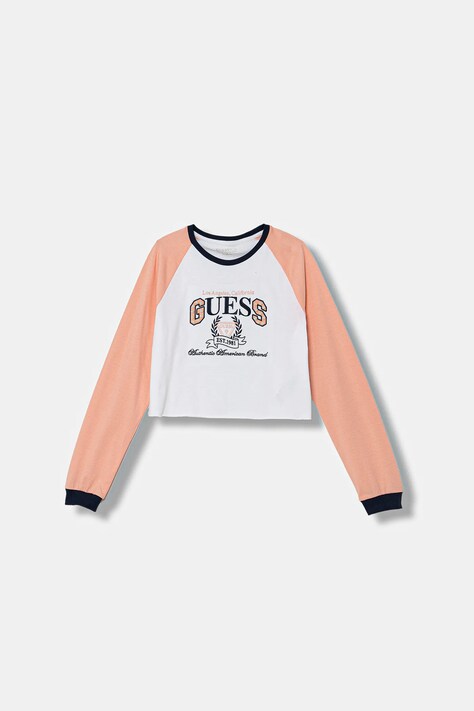 Guess longsleeve bawełniany dziecięcy kolor pomarańczowy J5YI27 K8HM4