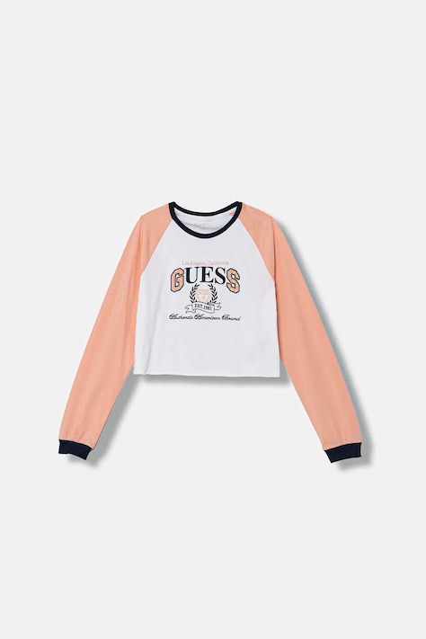 Guess longsleeve bawełniany dziecięcy kolor pomarańczowy J5YI27 K8HM4