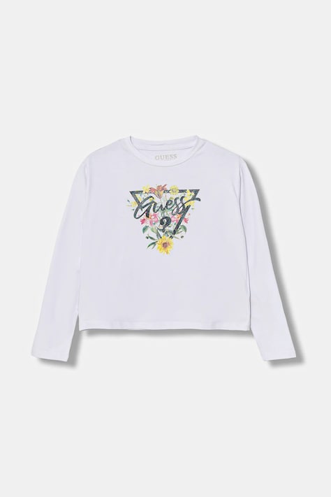Guess longsleeve dziecięcy kolor biały J5YI36 K6YW4