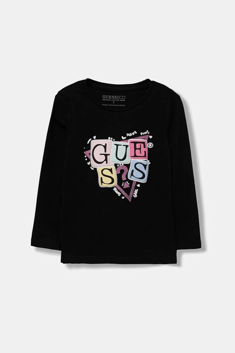 Guess longsleeve dziecięcy kolor czarny K5YI07 K6YW4