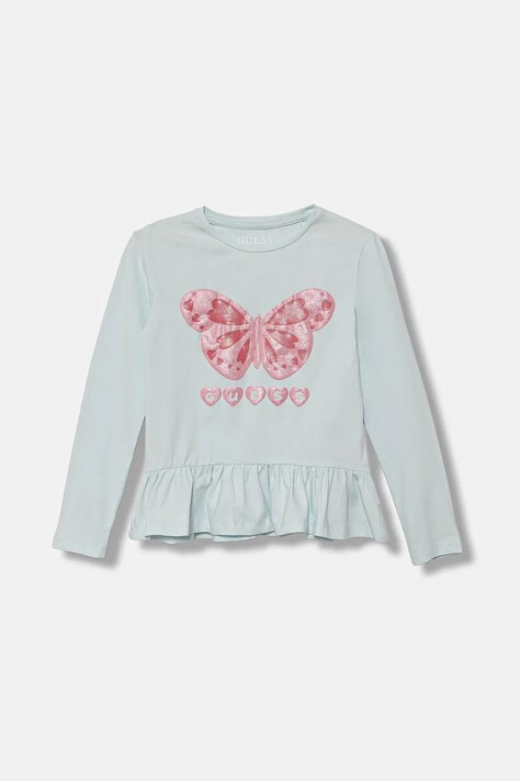 Guess longsleeve bawełniany dziecięcy kolor niebieski K5YI08 K6YW4