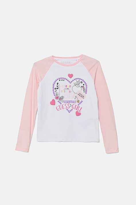 Guess longsleeve dziecięcy kolor różowy K5YI09 K6YW4