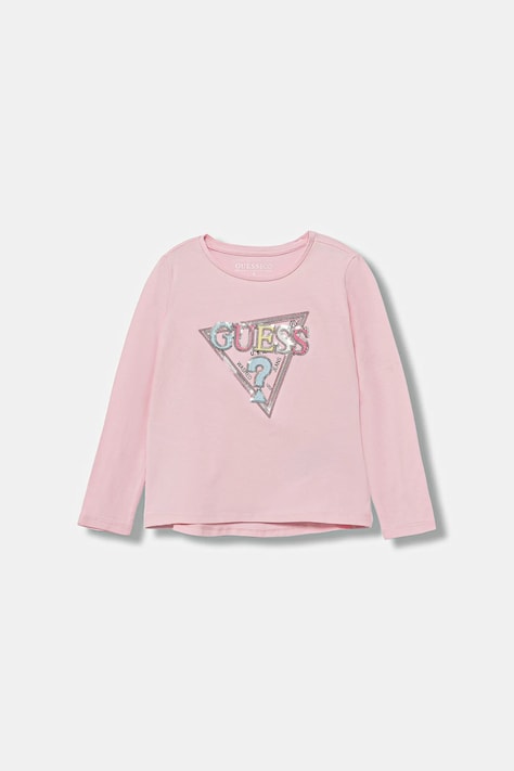 Детска блуза с дълги ръкави Guess в розово K5YI10 K6YW4