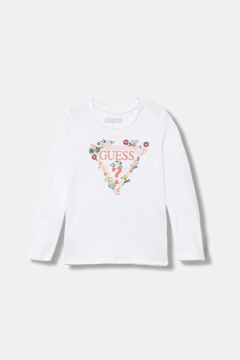 Guess longsleeve copii culoarea alb, K5YI16 K6YW4
