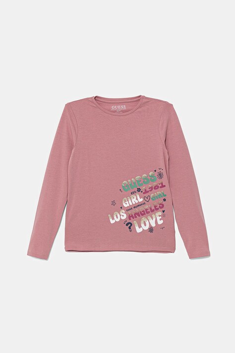 Guess longsleeve dziecięcy kolor różowy K5YI22 K6YW4