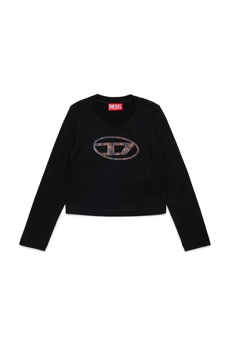 Diesel longsleeve dziecięcy TDOLSY T-SHIRT kolor czarny J02413
