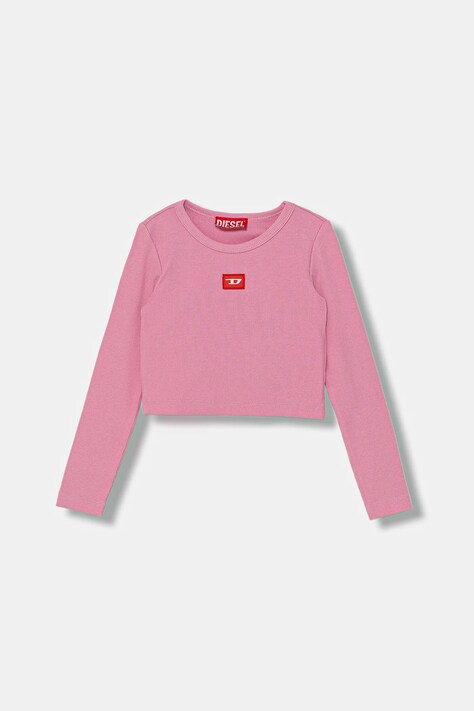 Otroška dolga majica Diesel TBALLETD T-SHIRT roza barva, J02452