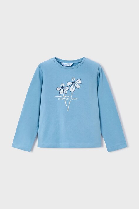 Mayoral longsleeve bawełniany kolor niebieski 178