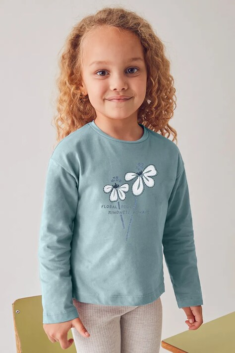 Бавовняний лонгслів Mayoral колір зелений 178