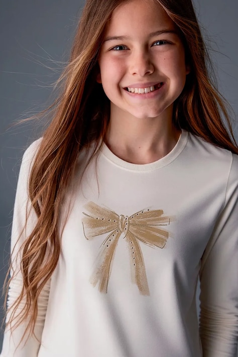 Mayoral longsleeve din bumbac pentru copii culoarea bej, 830