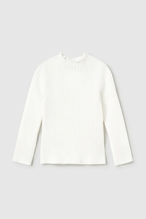 Mayoral longsleeve niemowlęcy kolor beżowy z półgolfem 2074