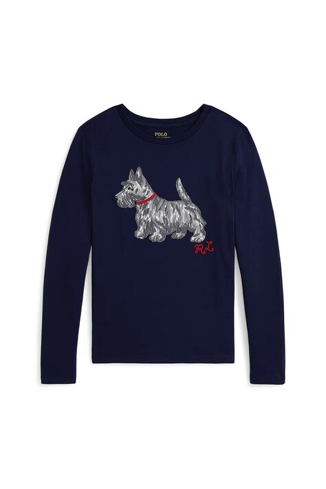 Dječja majica dugih rukava Polo Ralph Lauren boja: tamno plava, 313979013001