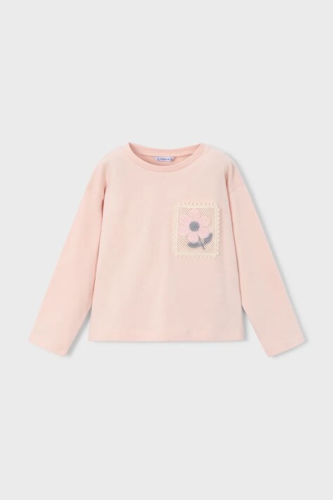 Mayoral longsleeve dziecięcy kolor różowy 4004