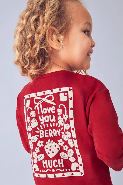 Mayoral longsleeve bawełniany dziecięcy kolor czerwony 4005