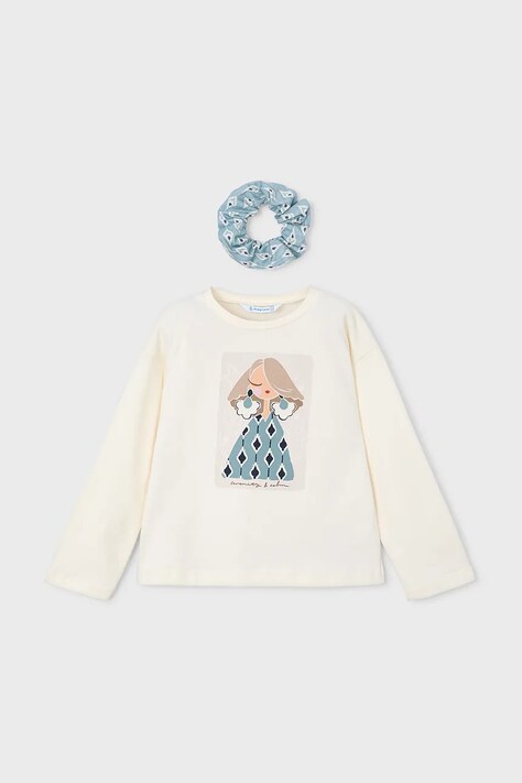 Mayoral longsleeve din bumbac culoarea verde, 4006