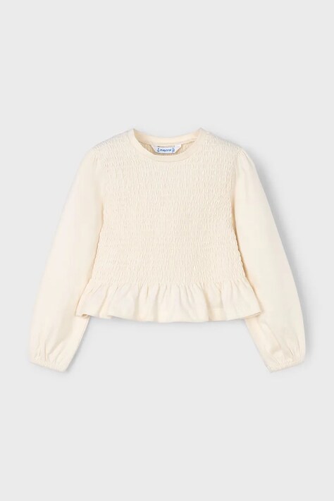 Mayoral longsleeve din bumbac pentru copii culoarea bej, 4007