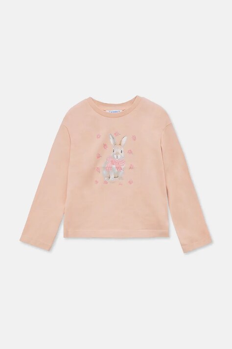 Mayoral longsleeve bawełniany kolor różowy 4009