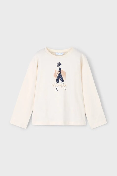 Mayoral longsleeve bawełniany kolor beżowy 4010
