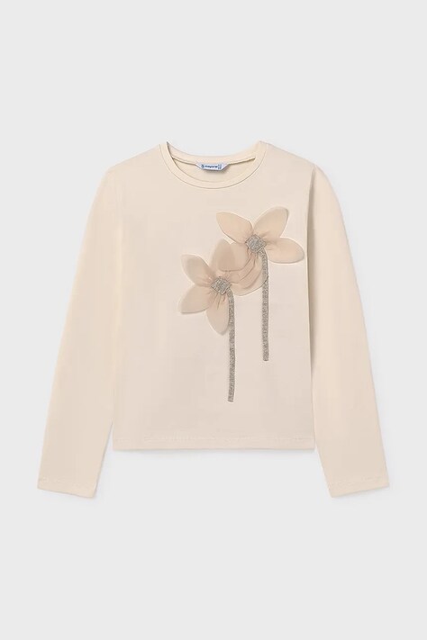 Mayoral longsleeve dziecięcy kolor beżowy 7017