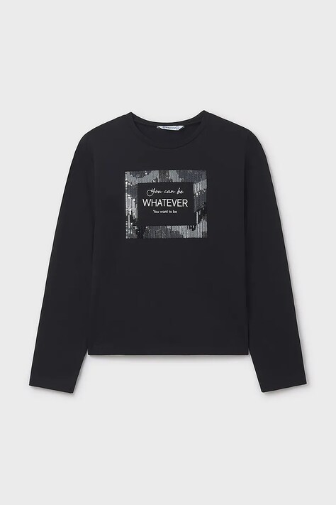 Mayoral longsleeve dziecięcy kolor czarny 7018