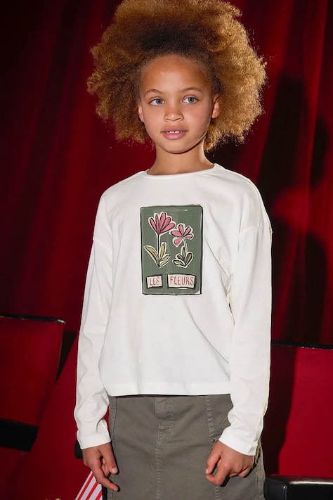 Pamučna majica dugih rukava Mayoral boja: bijela, 7020