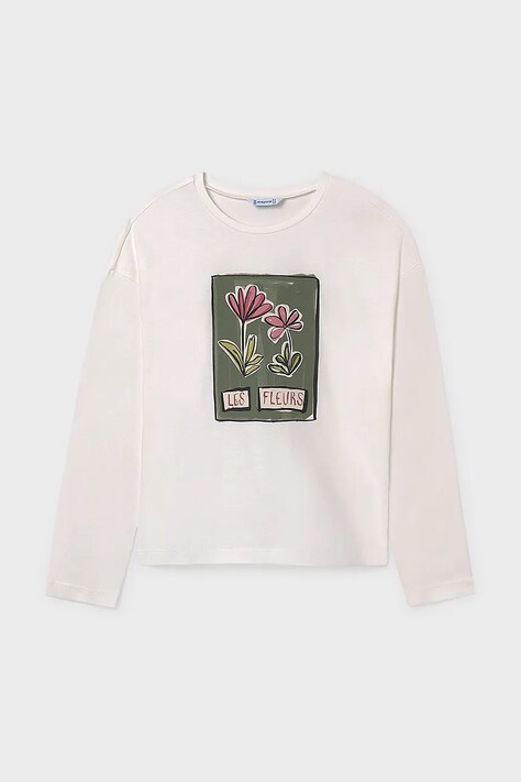 Mayoral longsleeve bawełniany kolor biały 7020