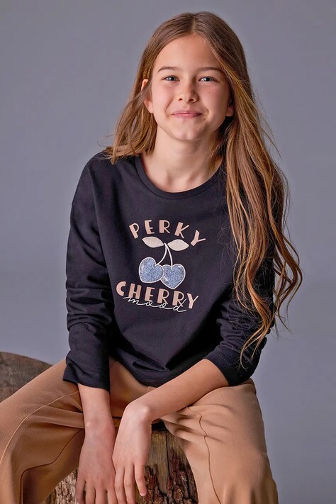 Mayoral longsleeve bawełniany kolor czarny 7021