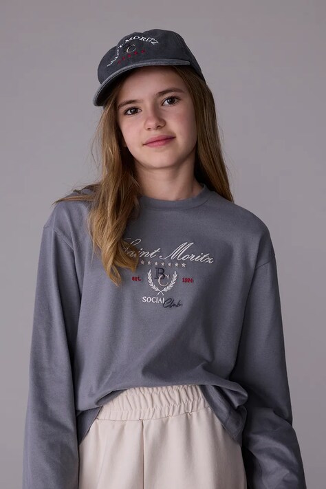 Mayoral longsleeve bawełniany kolor szary 7025
