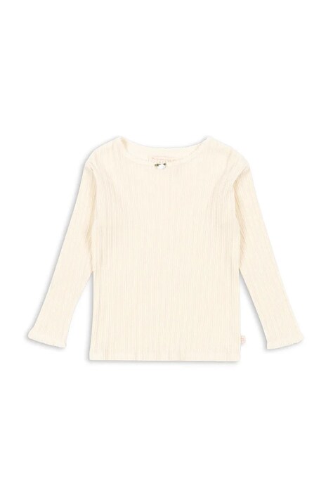 Konges Sløjd longsleeve bawełniany dziecięcy PAPIN BLOUSE GOTS kolor beżowy KS103957