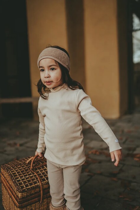Детский лонгслив Donsje Wonsy Shirt цвет бежевый с полугольфом 4089800